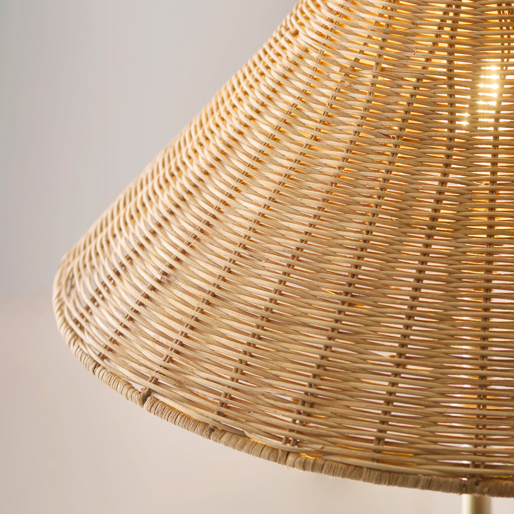 125421 Arlo & Rattan 52cm Floor Lamp Brass