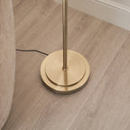 125421 Arlo & Rattan 52cm Floor Lamp Brass