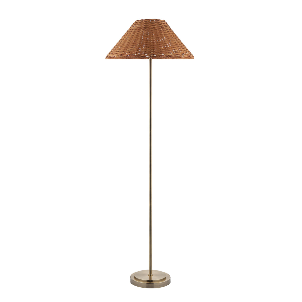 125421 Arlo & Rattan 52cm Floor Lamp Brass