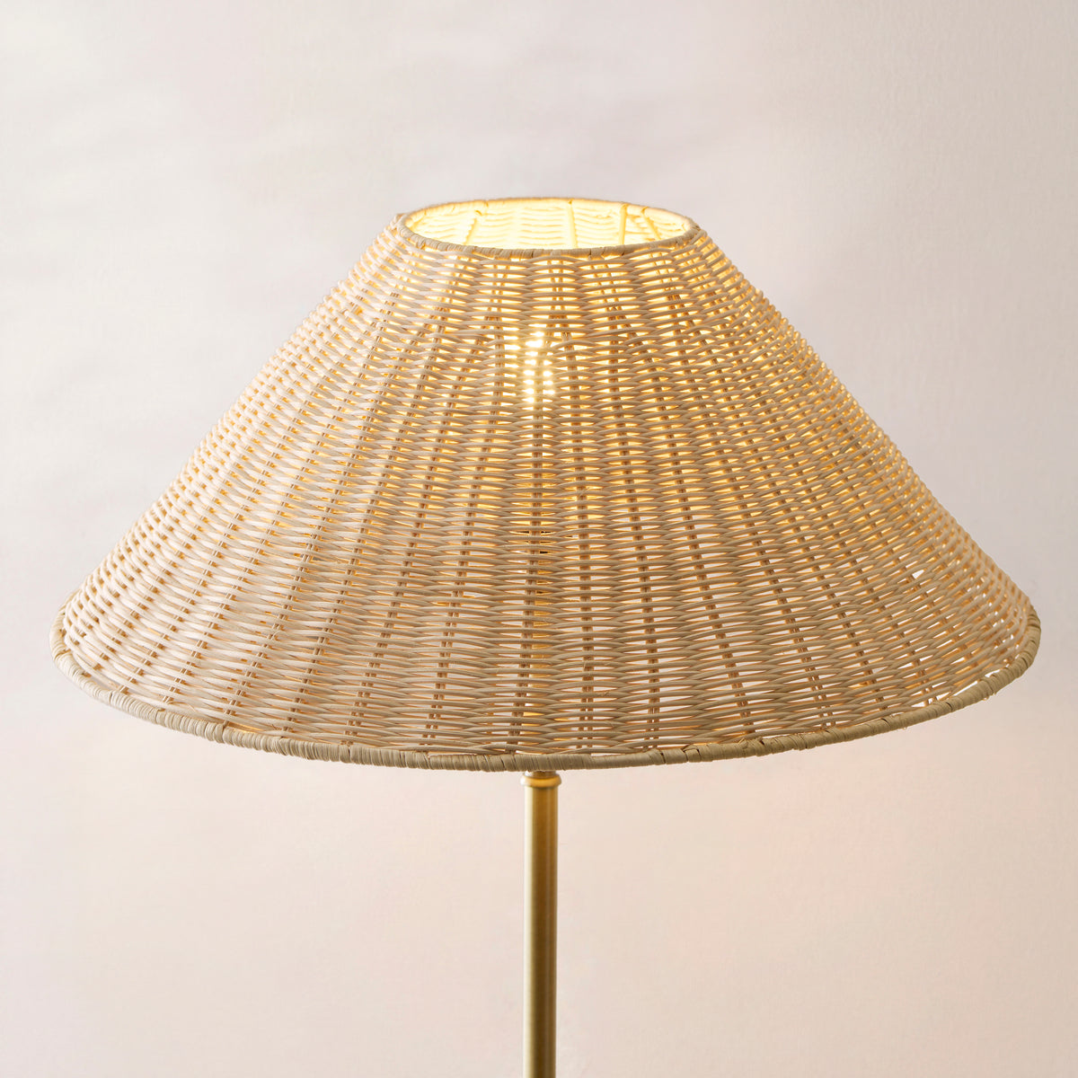 125422 Arlo & Rattan 52cm Floor Lamp Brass
