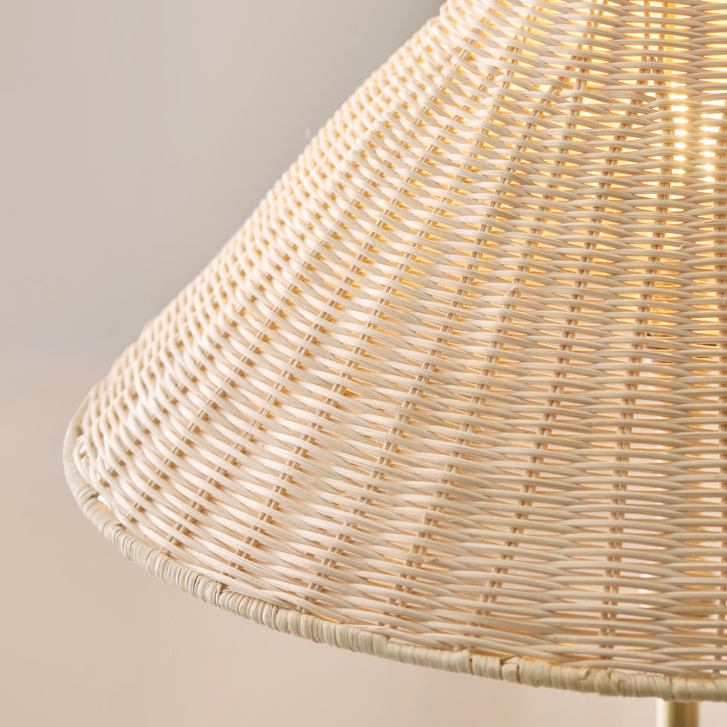 125422 Arlo & Rattan 52cm Floor Lamp Brass