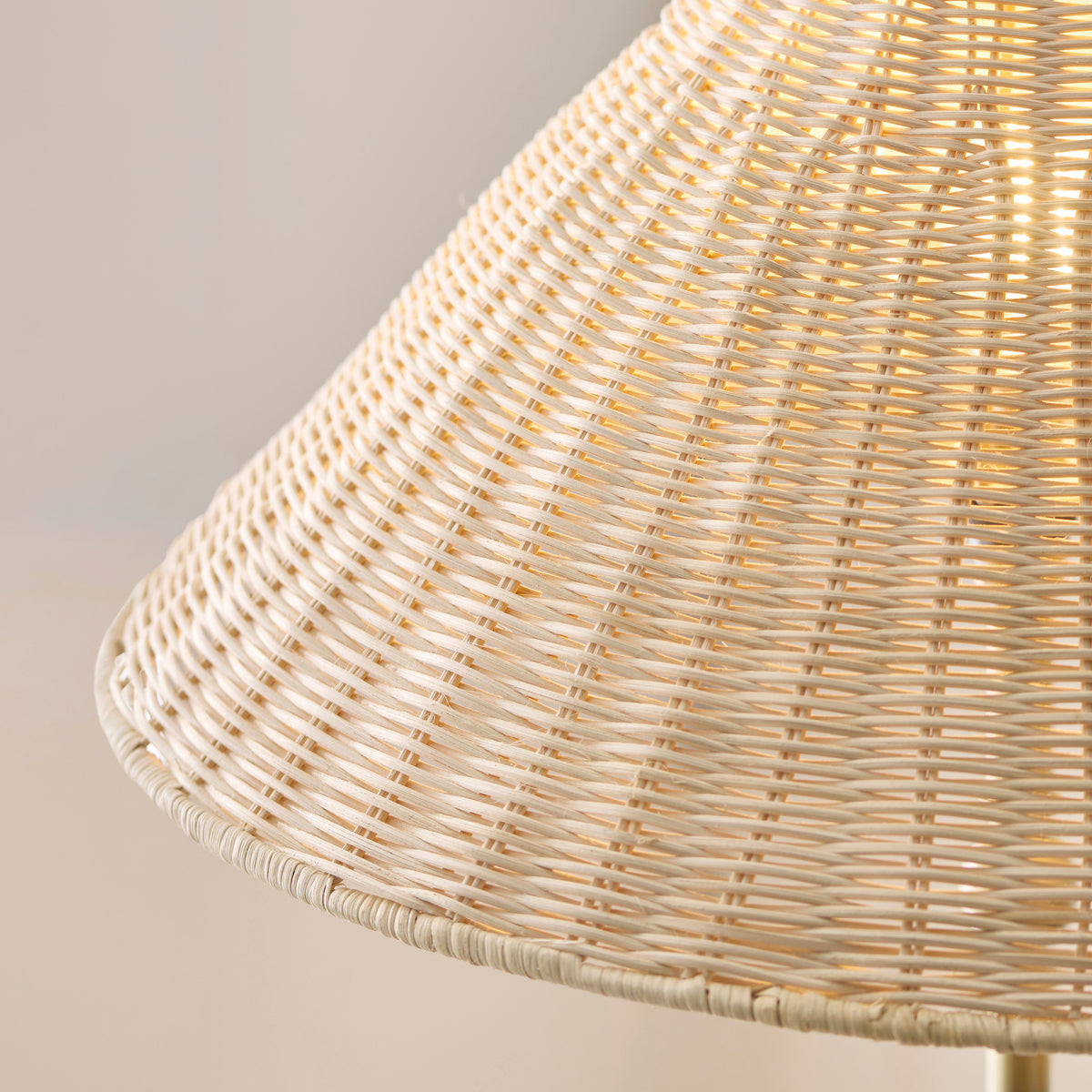 125422 Arlo & Rattan 52cm Floor Lamp Brass