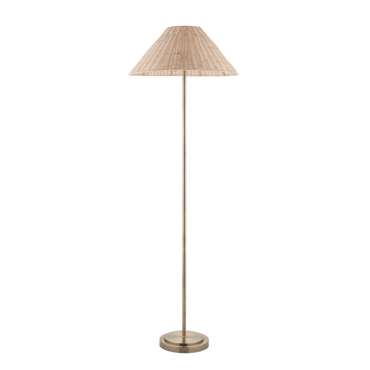 125422 Arlo & Rattan 52cm Floor Lamp Brass