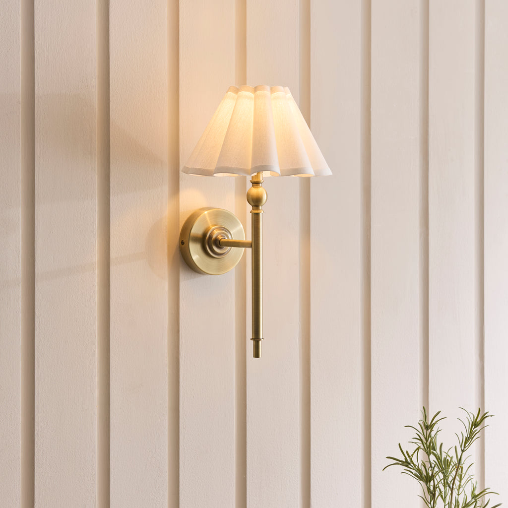 125425 Sylvie Wall Light Brass White