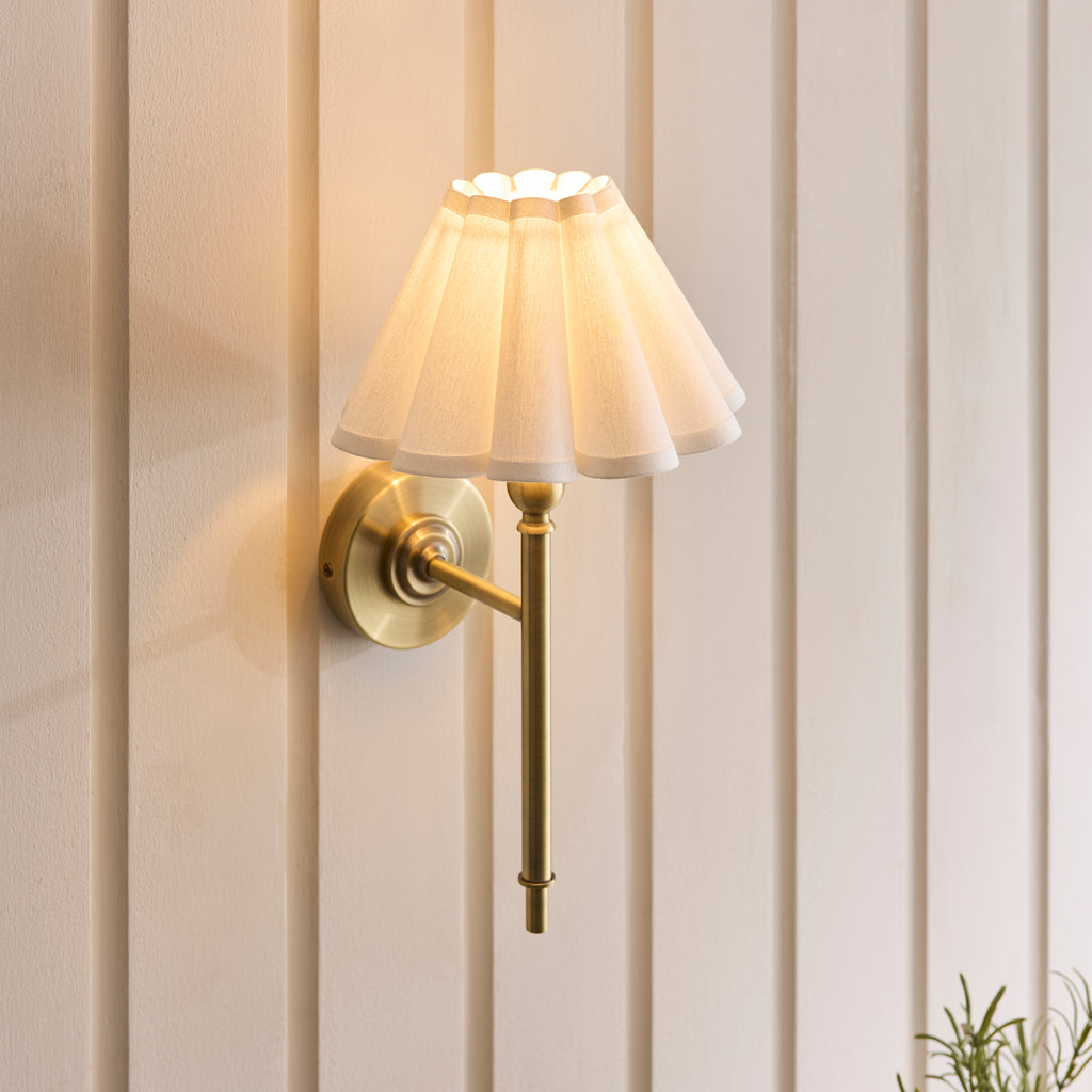 125425 Sylvie Wall Light Brass White