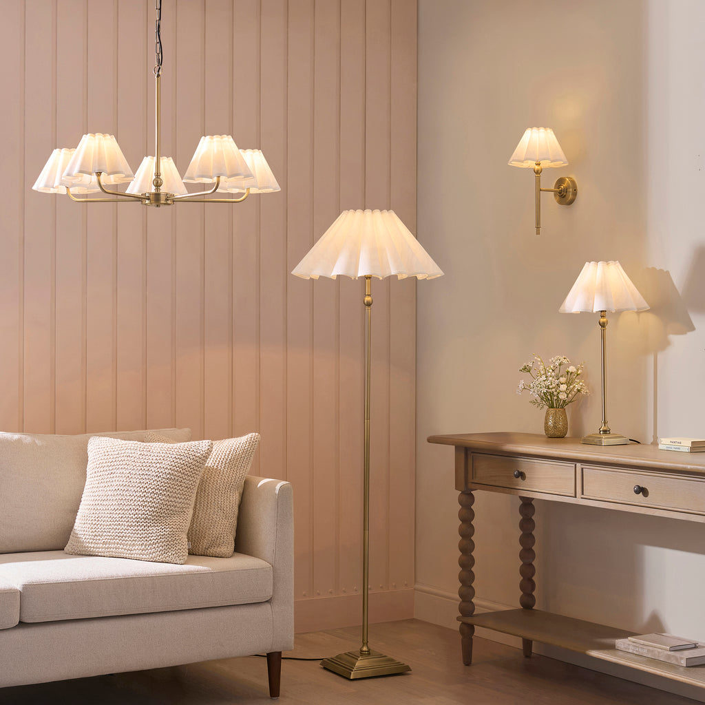125425 Sylvie Wall Light Brass White