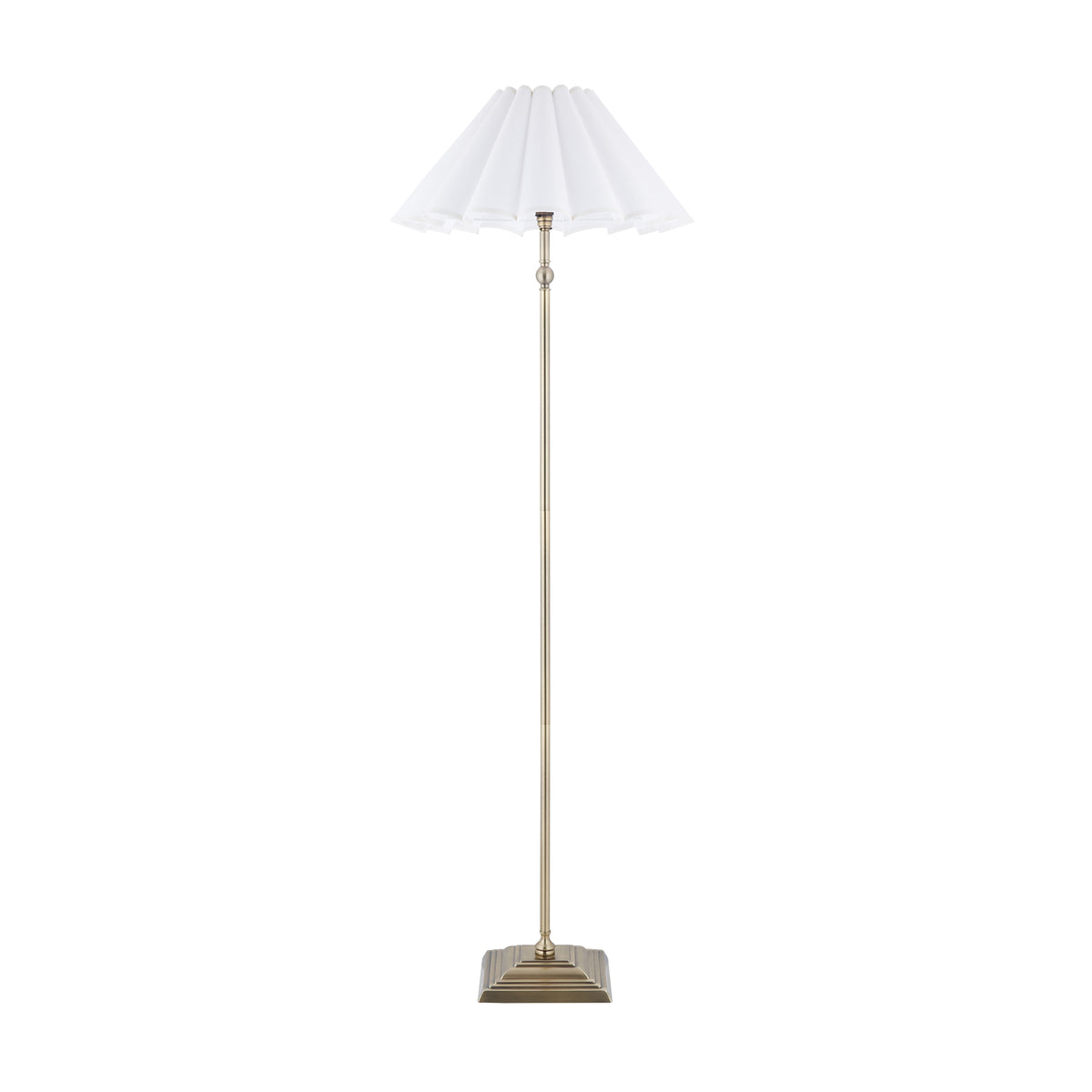 125429 Sylvie Floor Lamp Brass White