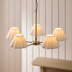 125431 Sylvie 5 Light Pendant Brass White