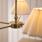 125431 Sylvie 5 Light Pendant Brass White