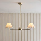 125433 Sylvie 2 Light Pendant Brass White