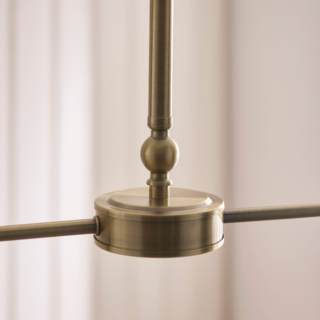 125433 Sylvie 2 Light Pendant Brass White