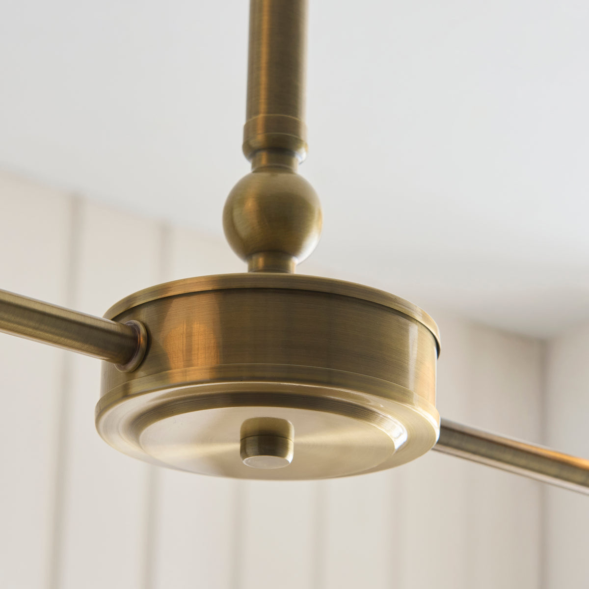 125433 Sylvie 2 Light Pendant Brass White