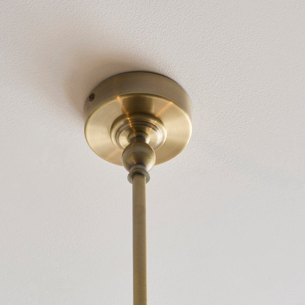 125433 Sylvie 2 Light Pendant Brass White