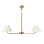 125433 Sylvie 2 Light Pendant Brass White