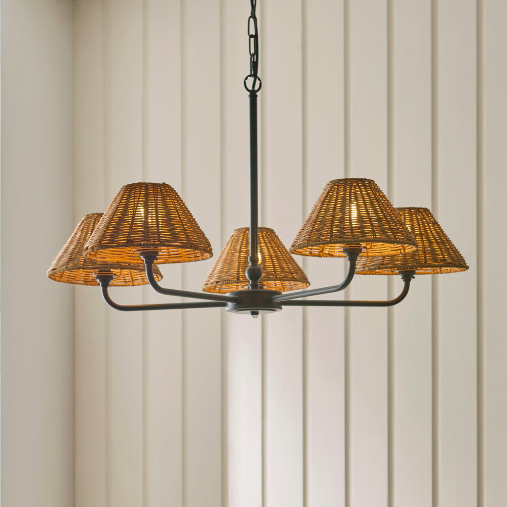 125445 Jericho 5 Light Pendant Black
