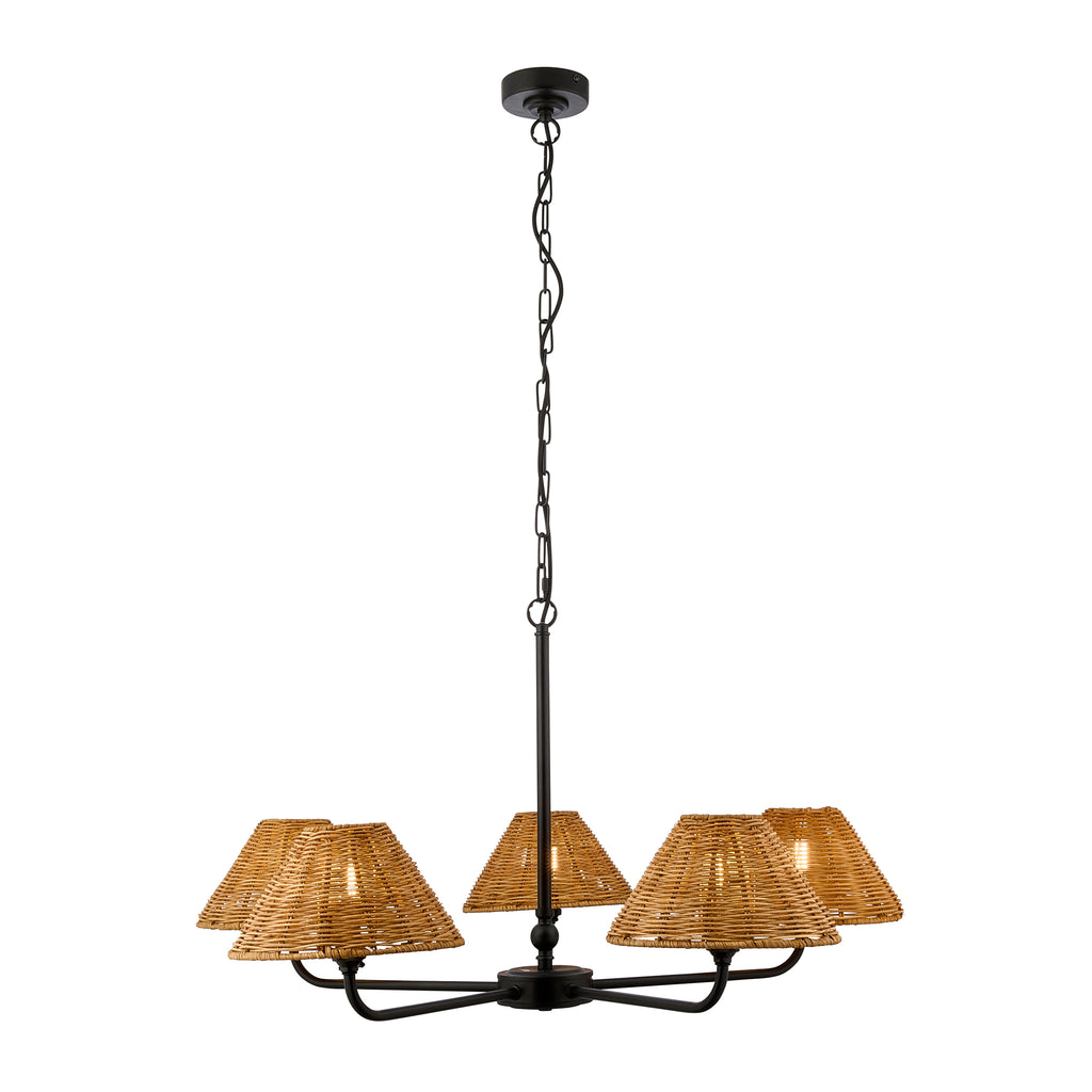 125445 Jericho 5 Light Pendant Black