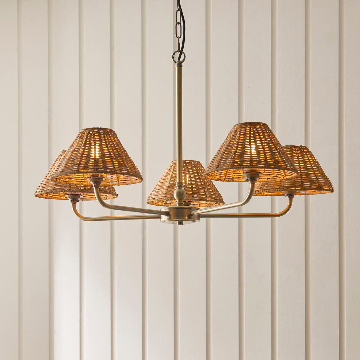 125446 Jericho 5 Light Pendant Brass