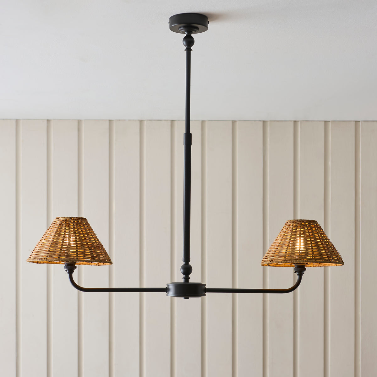 125447 Jericho 2 Light Pendant Black