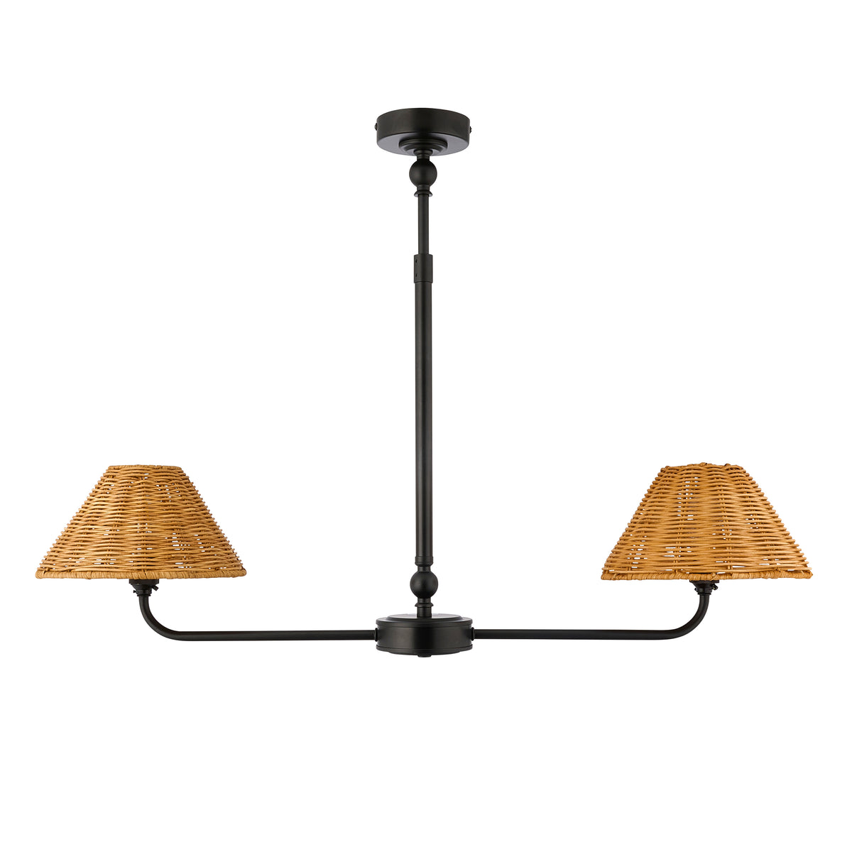 125447 Jericho 2 Light Pendant Black