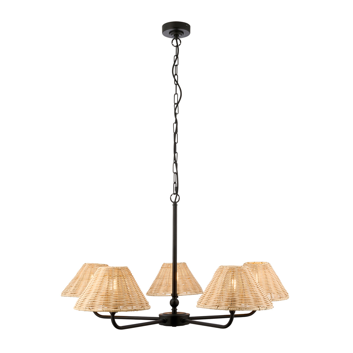 125455 Jericho 5 Light Pendant Black