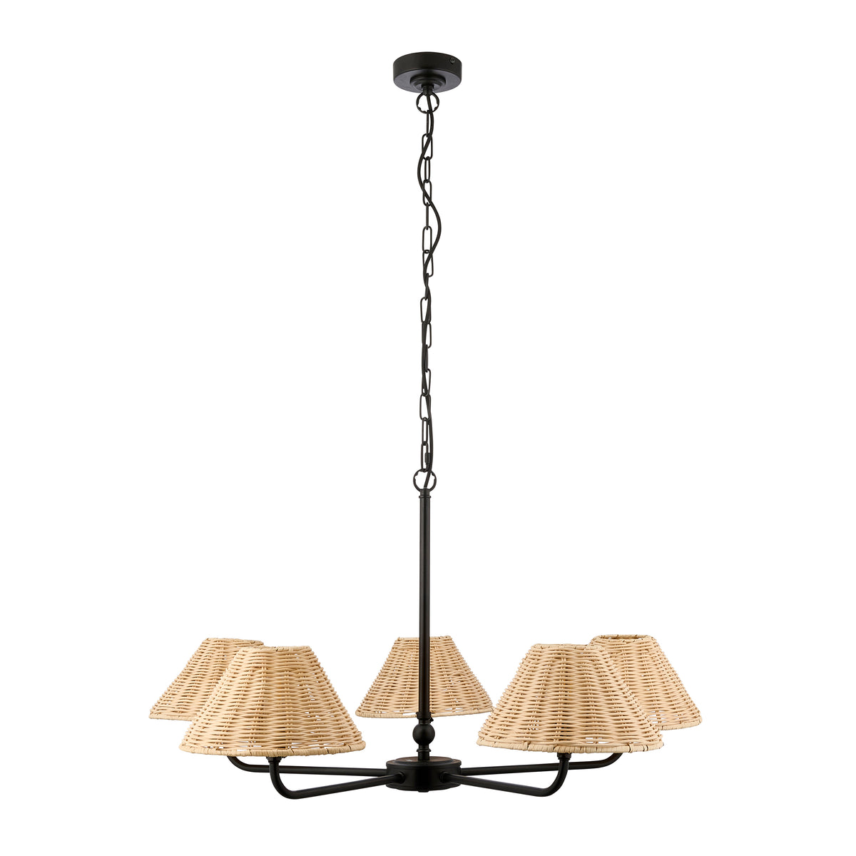 125455 Jericho 5 Light Pendant Black
