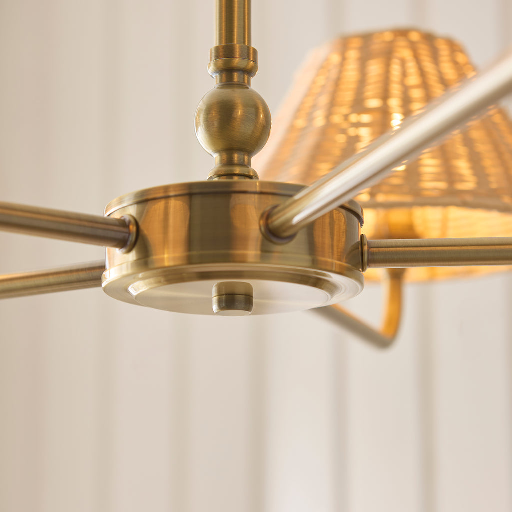 125456 Jericho 5 Light Pendant Brass