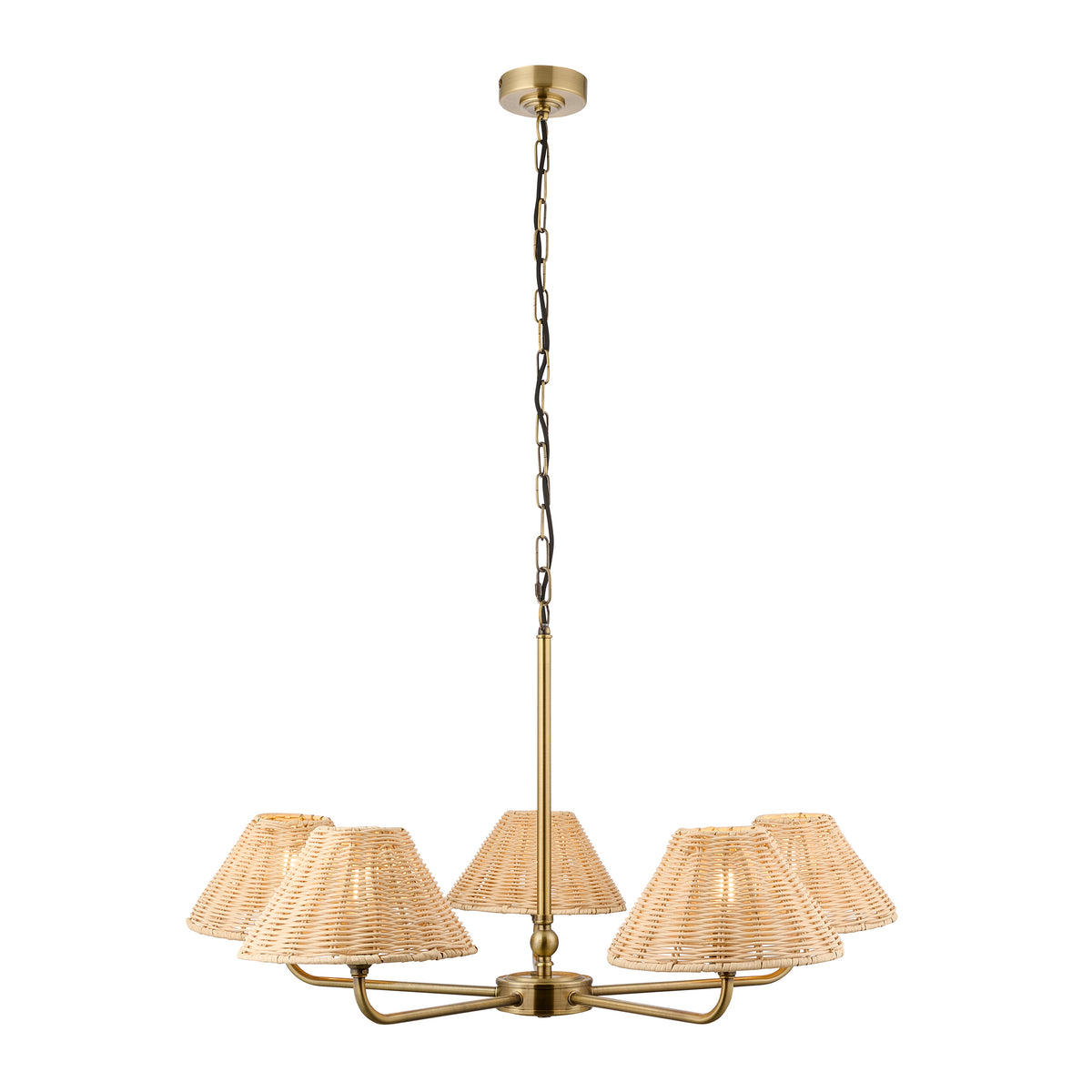 125456 Jericho 5 Light Pendant Brass