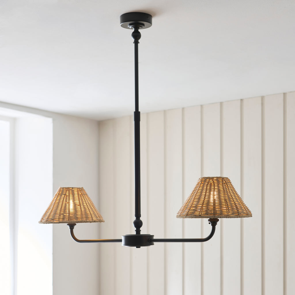 125457 Jericho 2 Light Pendant Black