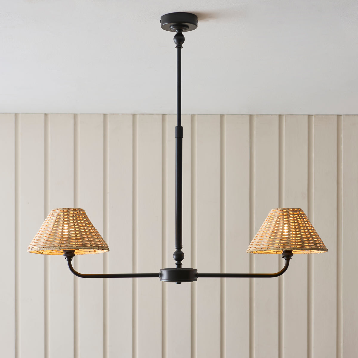 125457 Jericho 2 Light Pendant Black