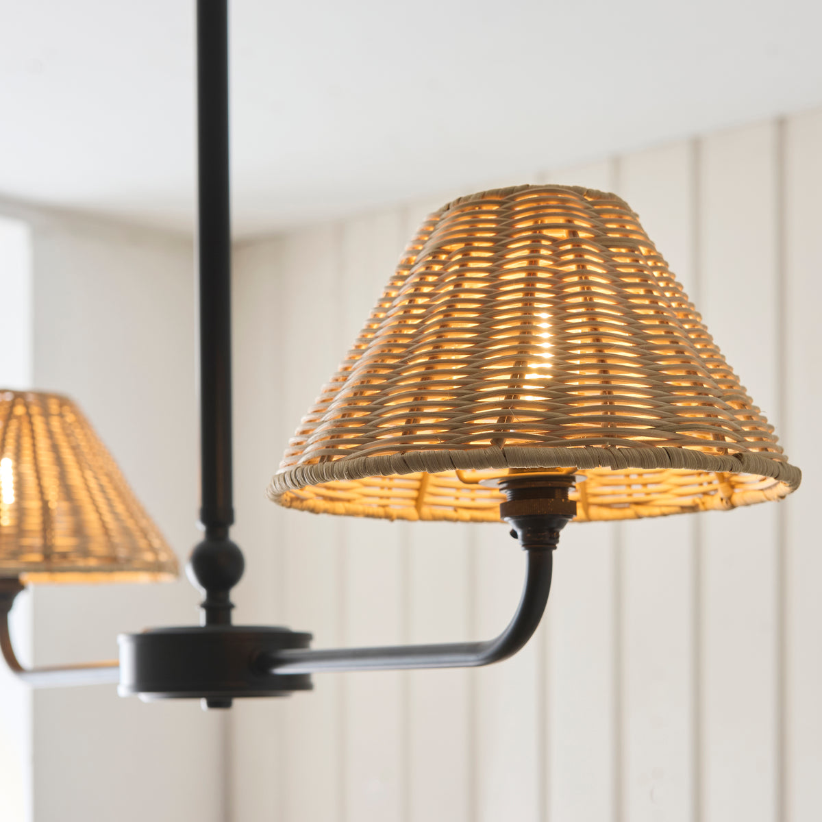 125457 Jericho 2 Light Pendant Black