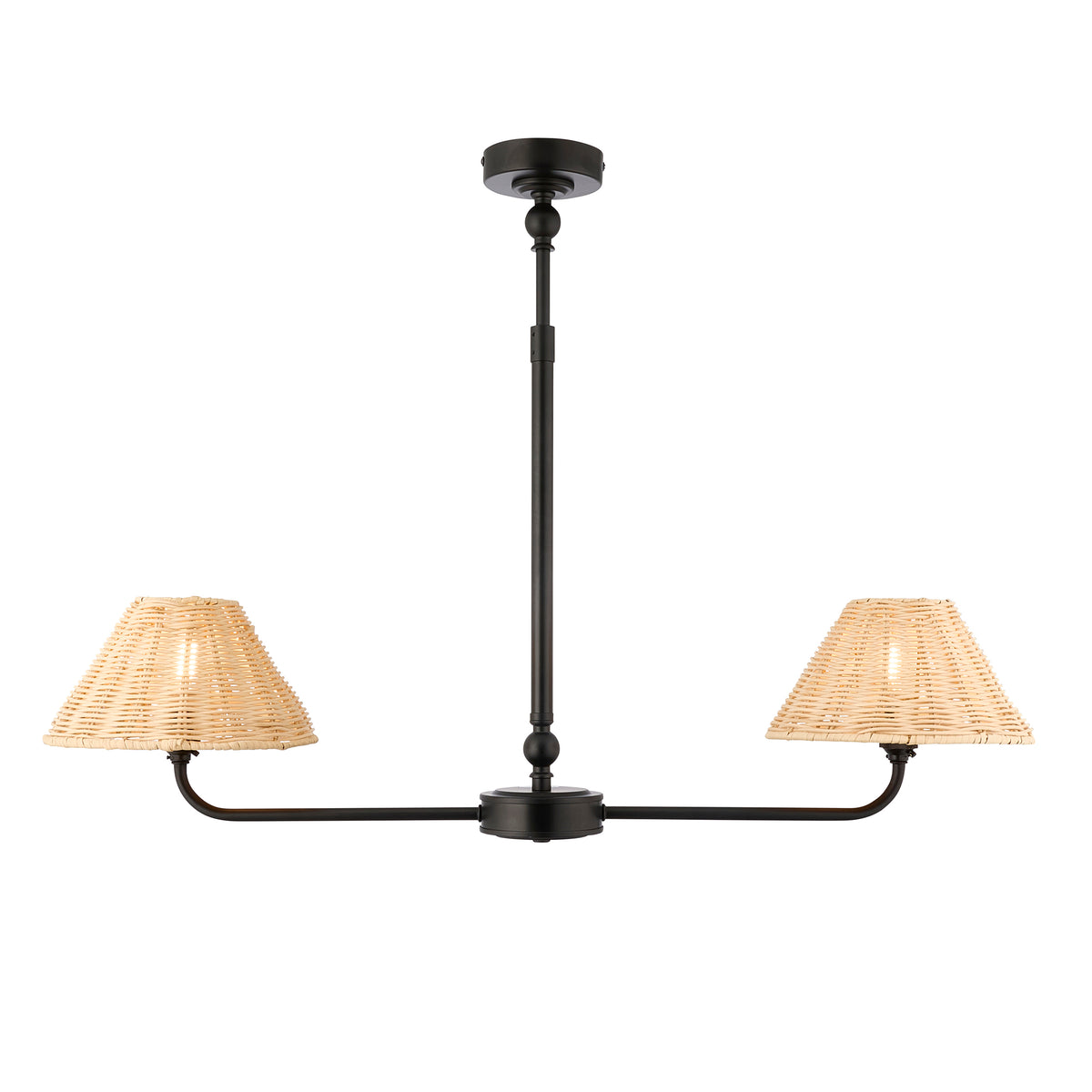 125457 Jericho 2 Light Pendant Black