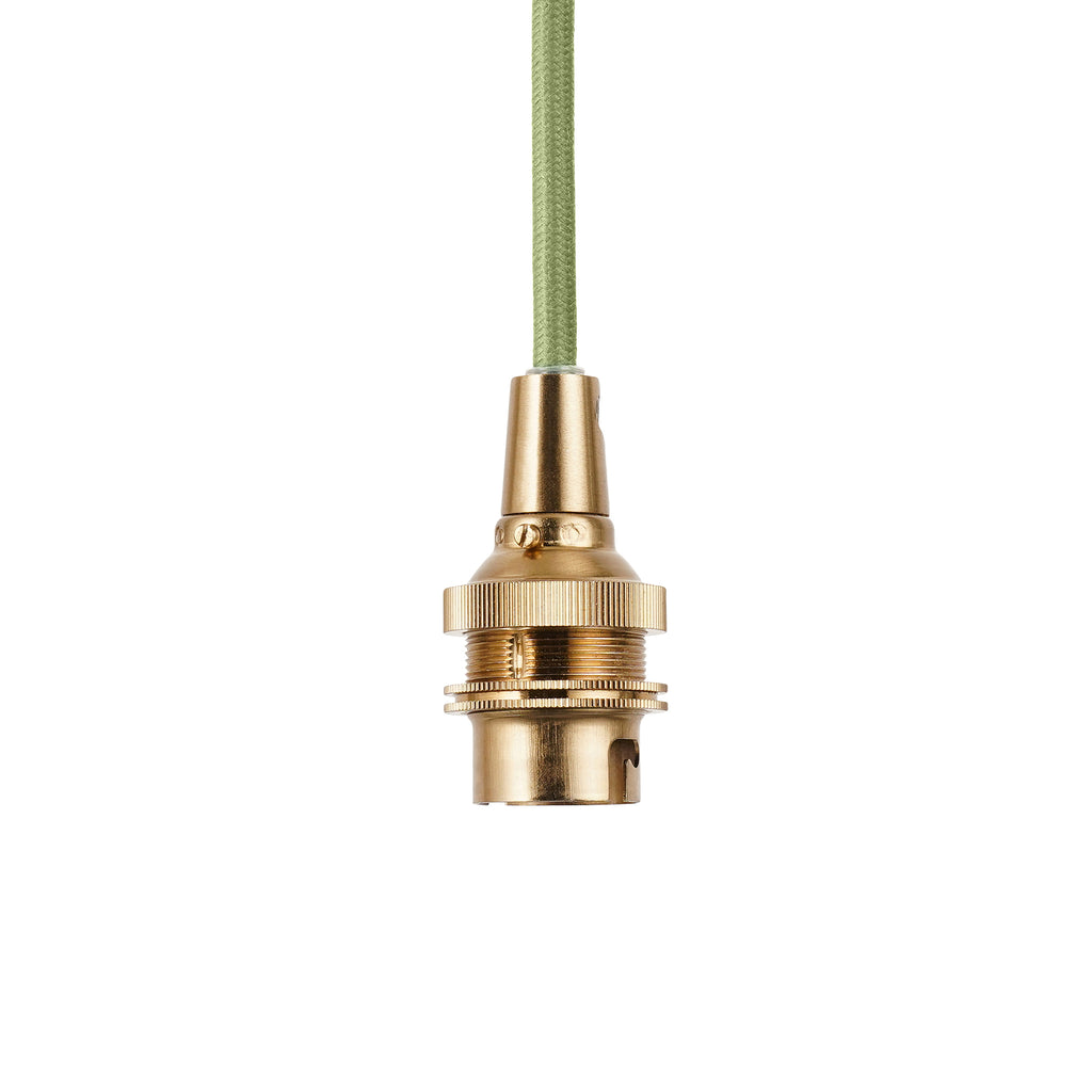 125460 Eltham & Leaf 40cm Pendant Brass Green