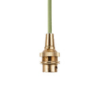125460 Eltham & Leaf 40cm Pendant Brass Green