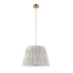 125460 Eltham & Leaf 40cm Pendant Brass Green