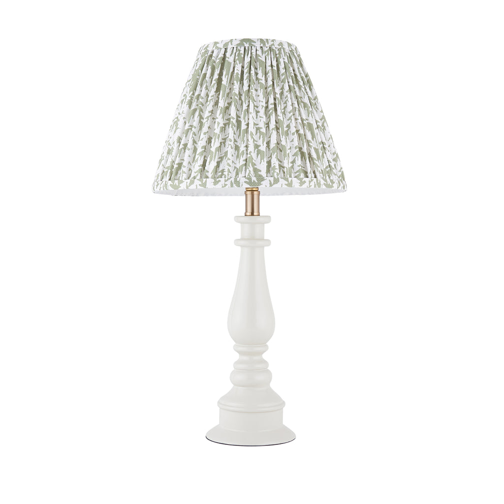 125463 Myrtle & Leaf 25cm Table Lamp White Green