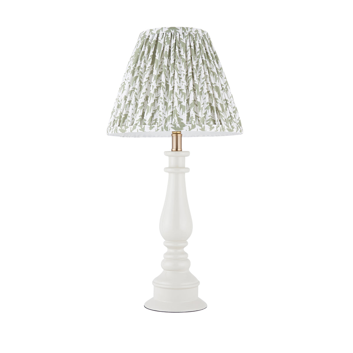 125463 Myrtle & Leaf 25cm Table Lamp White Green