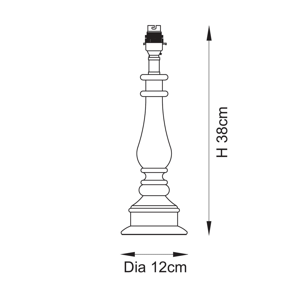 125463 Myrtle & Leaf 25cm Table Lamp White Green