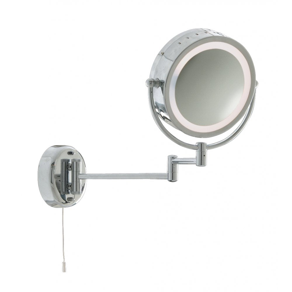 11824 Bathroom Illuminated Mirror - Chrome Extendable Swing Arm Lt 190mm
