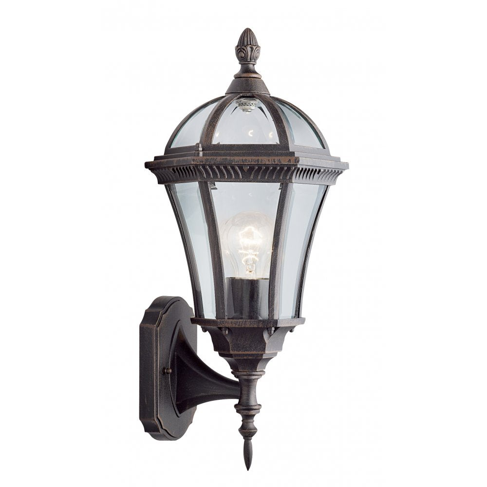 1565 Capri - 1 Light Outdoor W/bracket (up Light) Rustic Brown Clear Glass
