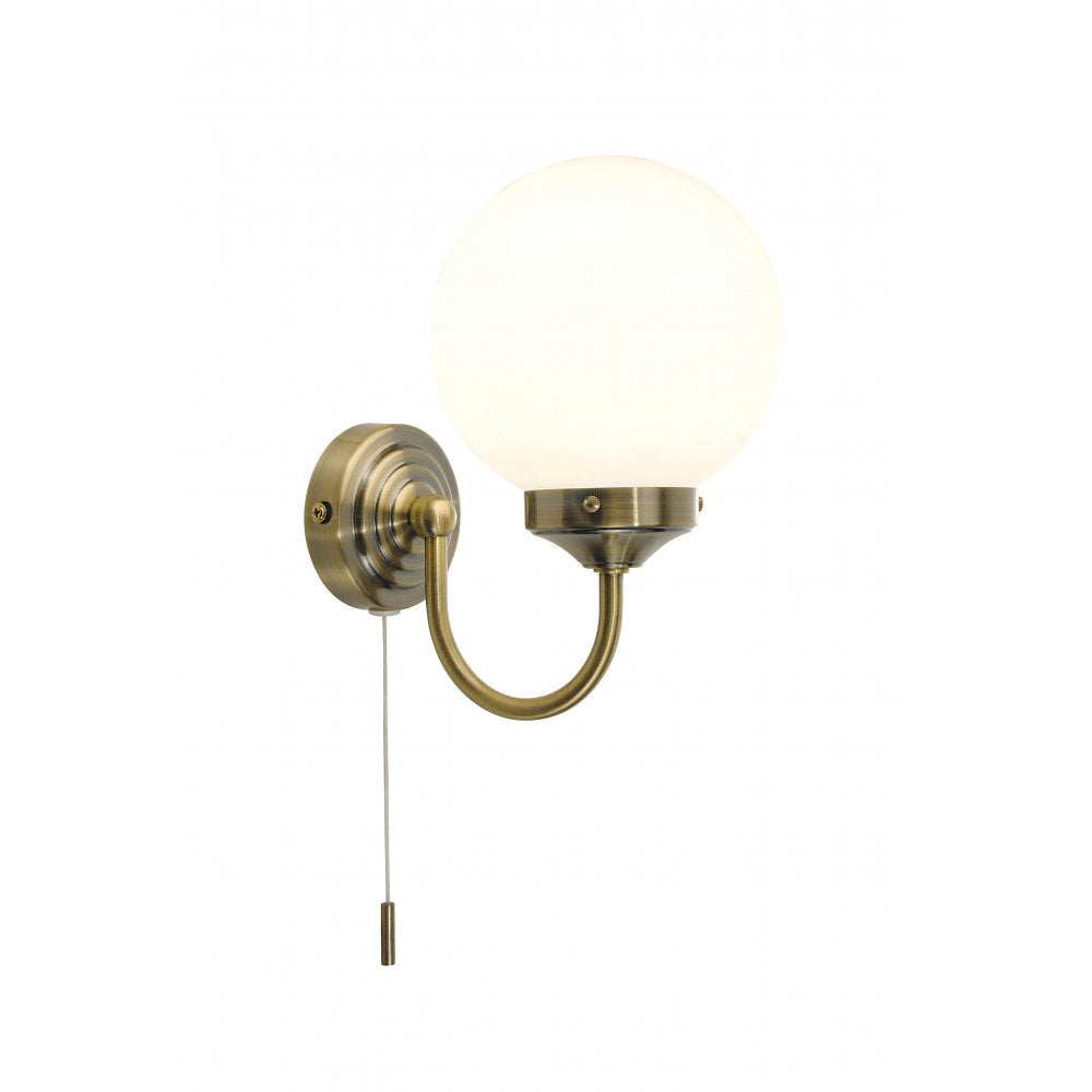 Dar BAR0775 Barclay Bathroom Wall Light Antique Brass