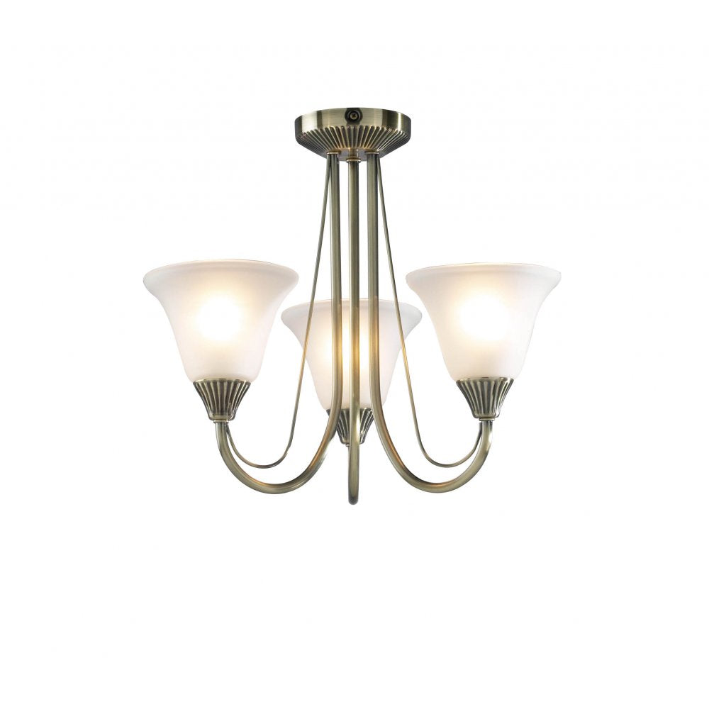 Dar BOS03 Boston 3 Light Semi-flush Ceiling Light