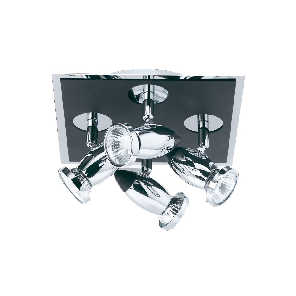 7494 Comet 4 Light Square Spotlight Matt Black Chrome