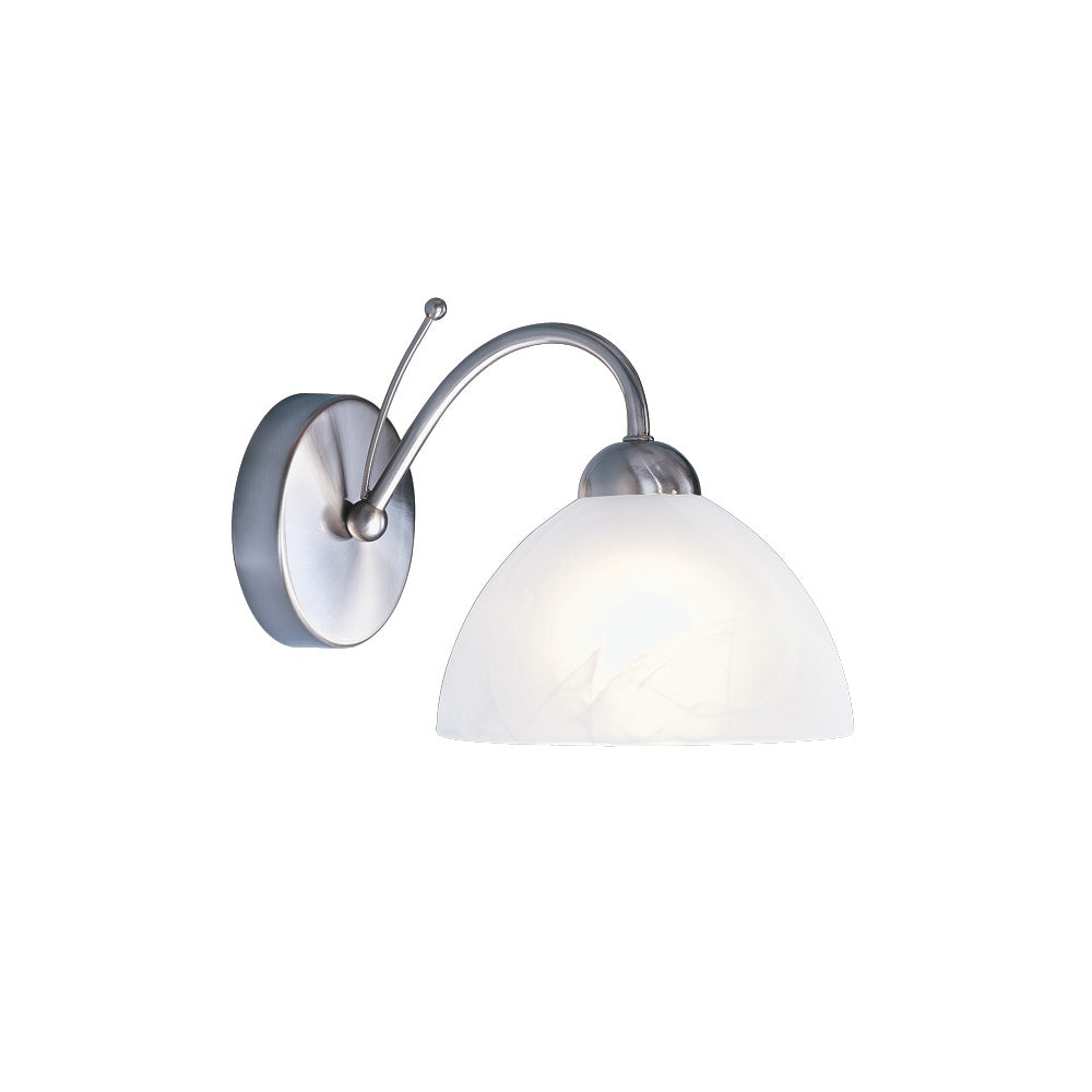 1131-1SS Milanese - 1 Light Wall Bracket Satin Silver Alabaster Glass