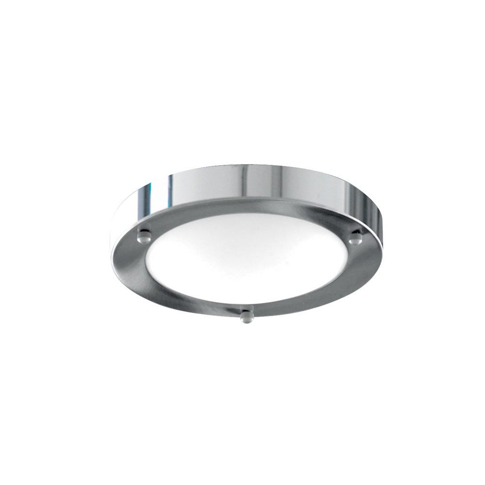 1131-31CC Bathroom Ip44 1 Light - 31cm Chrome Domed White Glass Flush