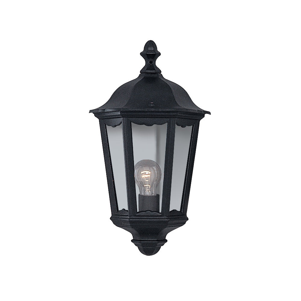 82505BK Alex Outdoor Wall Light - 1 Light Black 'half'