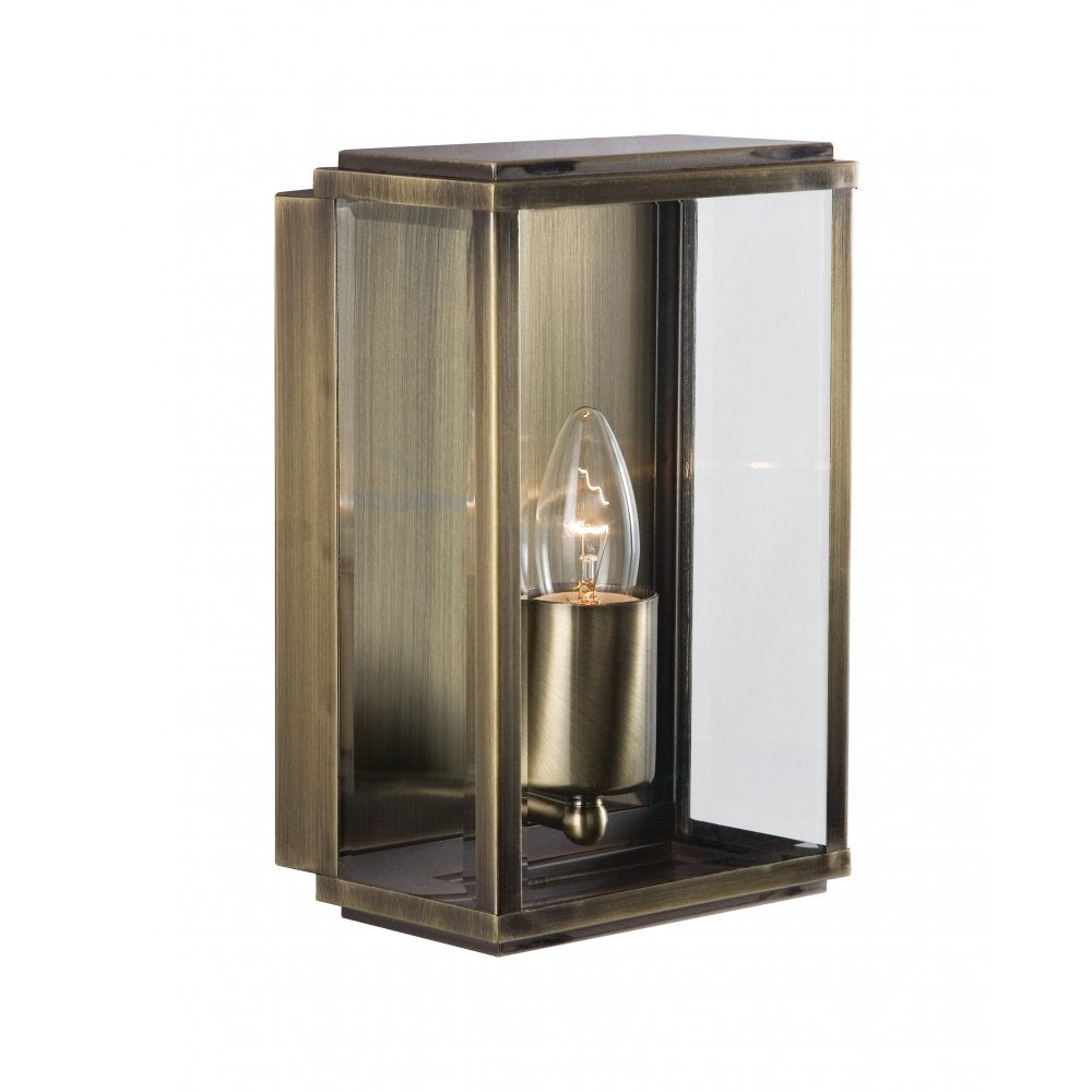 8204AB Box Outdoor Wall & Porch Light - 1 Lightantique Brass Rectangle Box