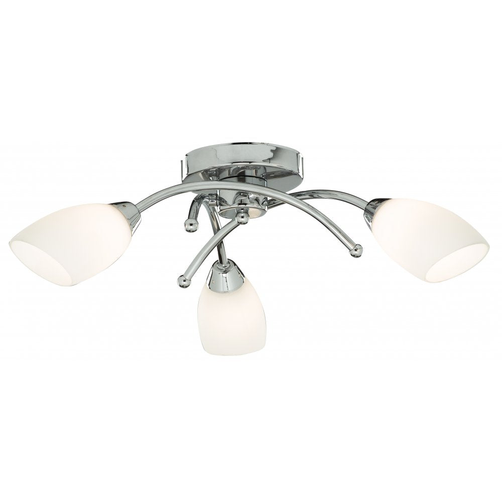 8183-3CC Opera 3 Light Chrome Flush With Opal Glass