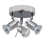 7443CC-LED Aries Bathroom 3 Light LED Round Spotlight Chrome Satin Silver