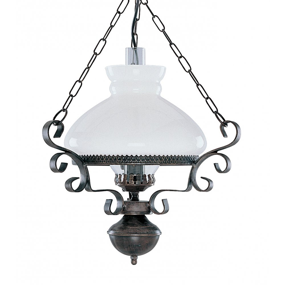 576RU Hurricane Oil Lantern Rustic Wrought Iron Dia42