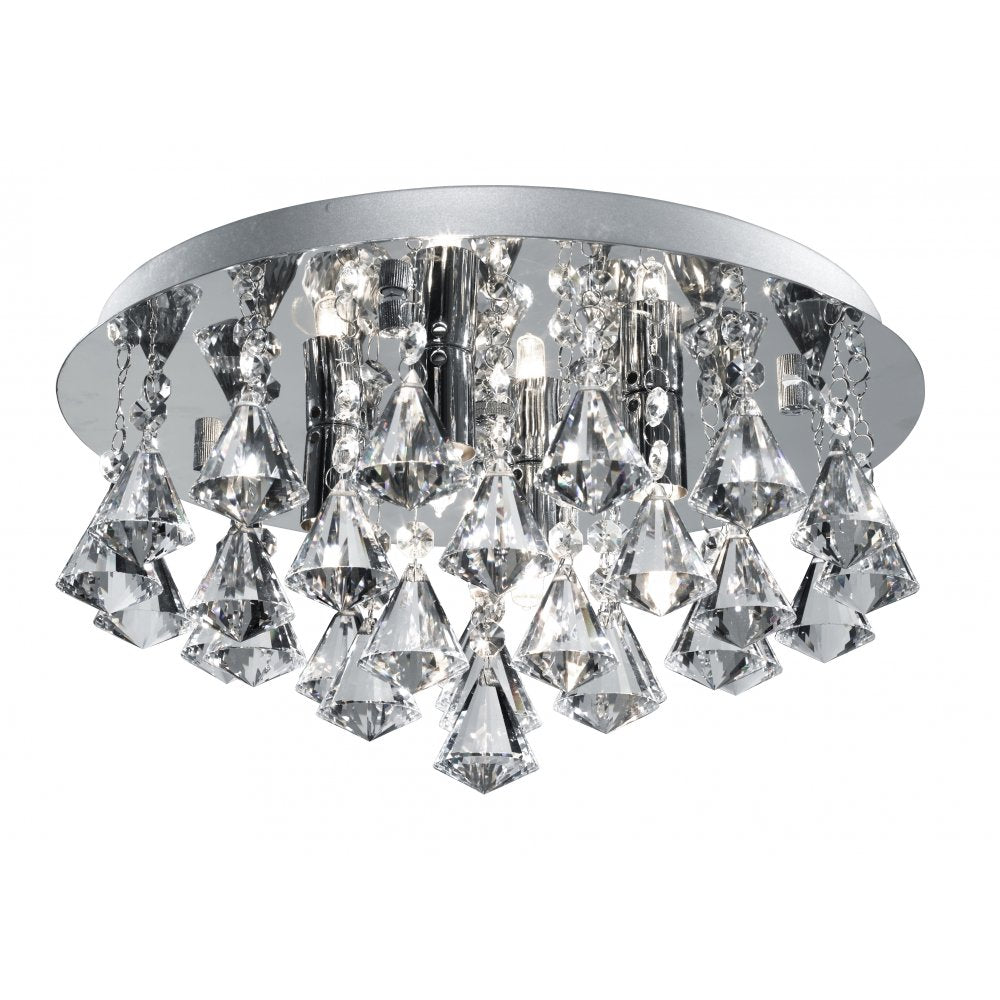 3304-4CC Hanna 4 Light Chrome Crystal Fitting Pyramid Drop